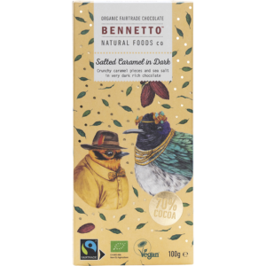 bennetto organic dark chocolate salted caramel 100g